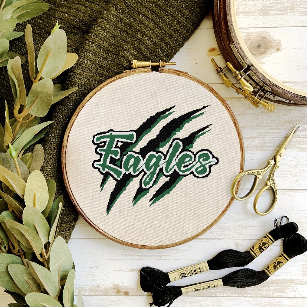 Eagles Football‎ Counted Cross Stitch Pattern Kit - Picture 2 of 5